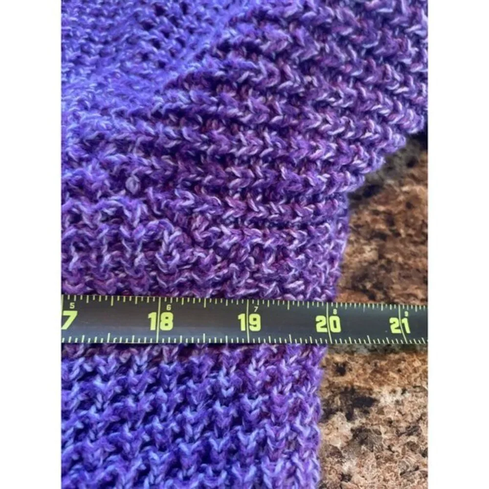 Purple Knit Zip‑Detail Sweater | Minimalist Cozy Aesthetic | D&Co Size S
